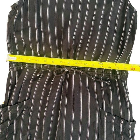 RVCA Pop Out Jumpsuit Black White Sleeveless M Pockets - Picture 7 of 13